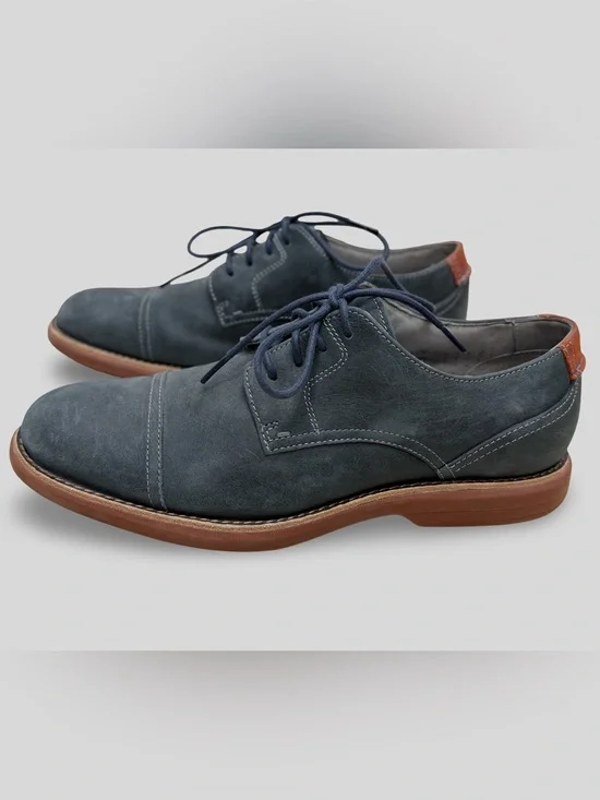 Sperry Gold Cup Bellingham Grey Suede Cap Toe Oxford ASV Dress Shoes 10