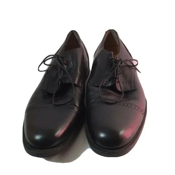 Johnston Murphy‎ Signature Series Black Leather Cap Toe Derby Shoes 10.5 M 13501