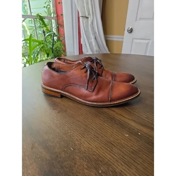 Vince Camuto Lamson‎ Cap Toe Oxford Men's Brown Leather Size 11.5 Wide NICE