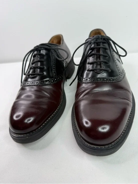 Bostonian Strada Two-Tone Burgundy and Black Leather Dress Oxfords Size 8.5