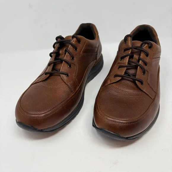 Rockport Mens 10.5 Wide Rockport Edge Hill II Shoes Brown Leather Lace Up