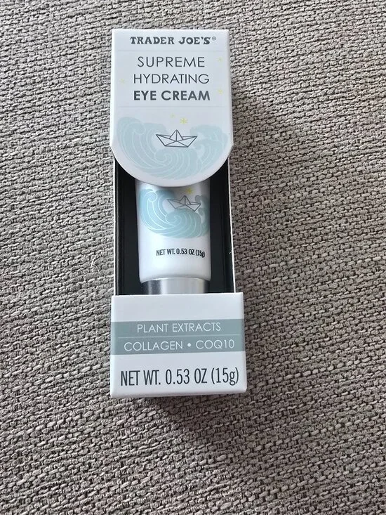 Trader Joes Supreme Hydrating Eye Cream Plant Extracts Collagen COQ10 ( 0.53 oz)