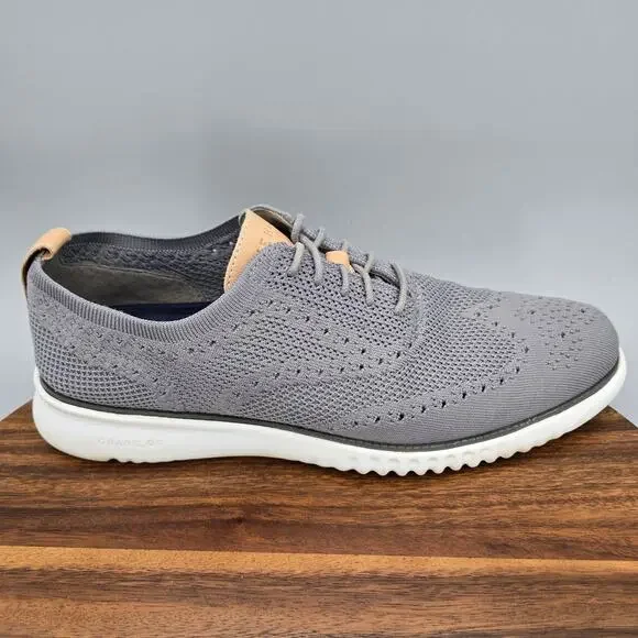 Cole Haan 2.Zerogrand Oxfords Mens 11.5 M Gray Stitchlite Wingtip Casual Shoes