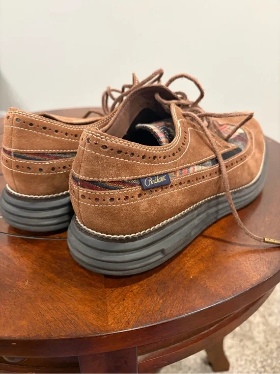 Cole Haan x Pendleton LunarGrand Wingtip Oxford Brown Suede Plaid Men’s Size 10