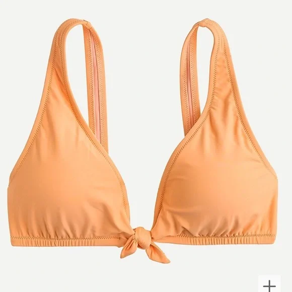 J. Crew tie front bikini top warm clementine orange size Medium