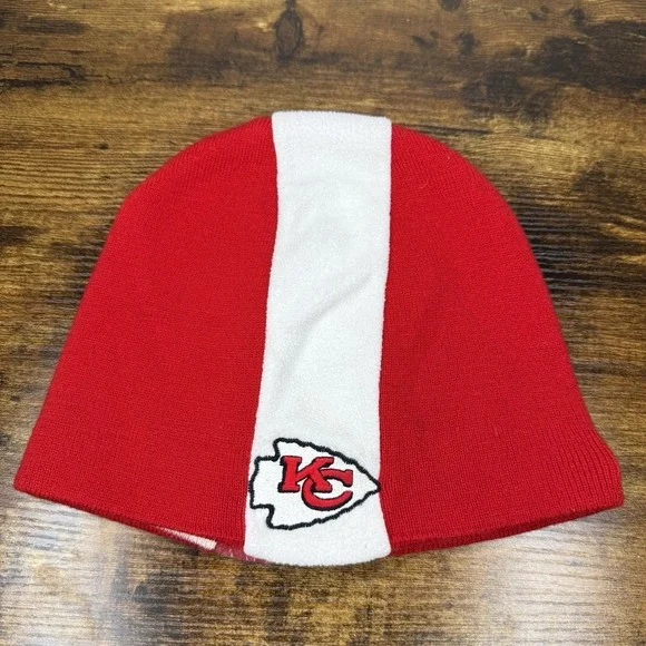 Reebok Kansas City Chiefs NFL Equipment Knit Beanie Hat Red White Adult