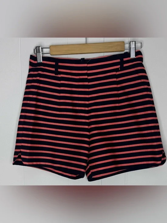 NWT J. Crew High Waist Dolphin Hem Woven  Striped Women’s Shorts Size 00