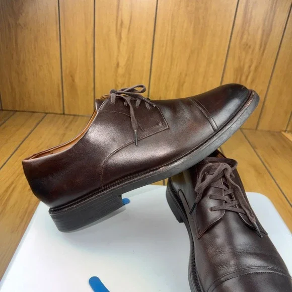 Polo Ralph Lauren Asher Captoe Brown Leather Oxford Dress Shoes Mens 13 Vibram