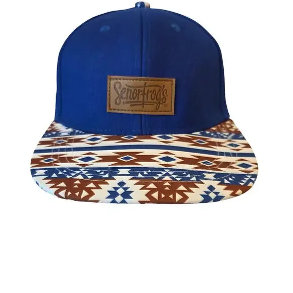 Señor Frog's Mazatlan Mexico Geometric Bill Snapback Hat Blue