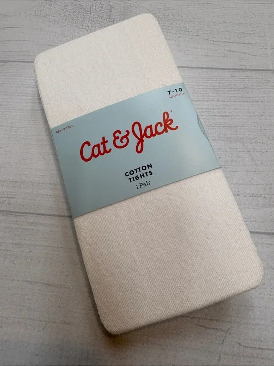 Cat & Jack White Cotton Tights - Girls