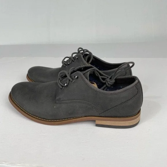 RYE Hawker Men's Dress Shoes Size 10 Formal Oxfords Grey Leather Lace Up Low Toe