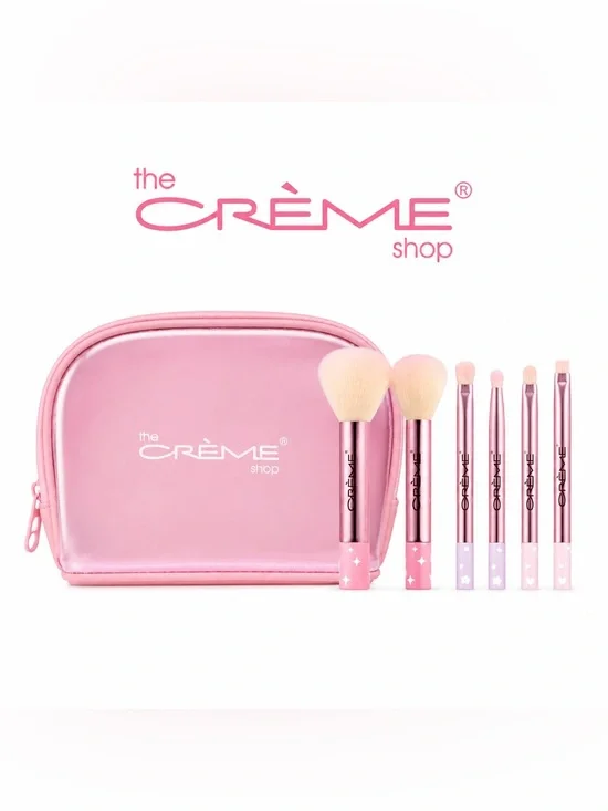 The Crème Shop Best Essentials 6-Piece Makeup Brush Travel Set NWT