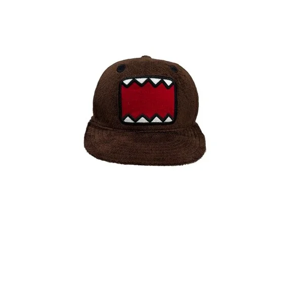 1998-2012 DOMO SnapBack Hat Mouth Face Brown Domonation Fuzzy Baseball Cap