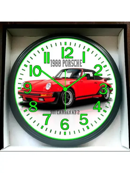 1988 Porsche Glow In The Dark Wall Clock New!