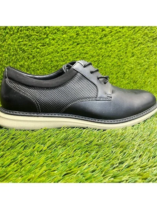 Nunn Bush Chase Mens Size 8.5 Black Ivory Casual Classic Plain Toe Oxford Shoes
