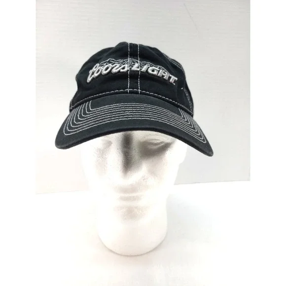 The Game Coors Light Trucker Hat Adjustable Cap Black White Embroidered Logo