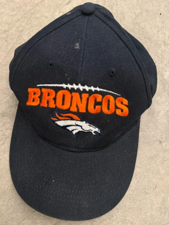 Headmaster Navy NFL Denver Broncos Adjustable Baseball Hat  w/ Embroidered Logo