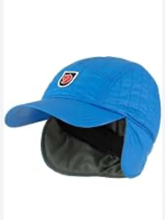 Fjällräven Expedition Lätt Cap Blue Fold Down Ear Flap Outdoor Gorpcore-L/XL