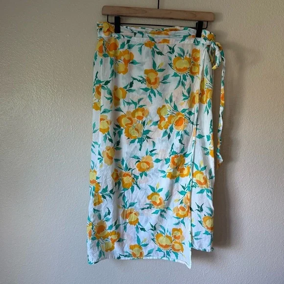 J. Crew Floral Print Tie Sarong Cotton Cover Up