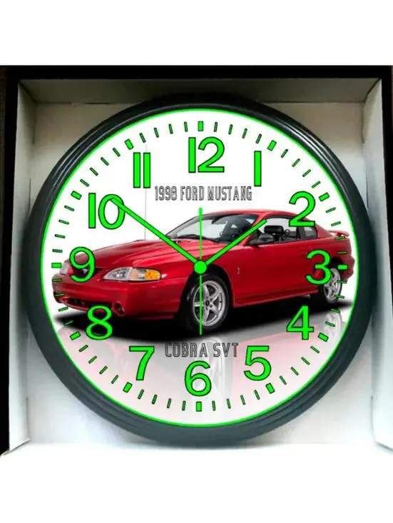 1999 Ford Mustang Cobra Glow In The Dark Wall Clock New!