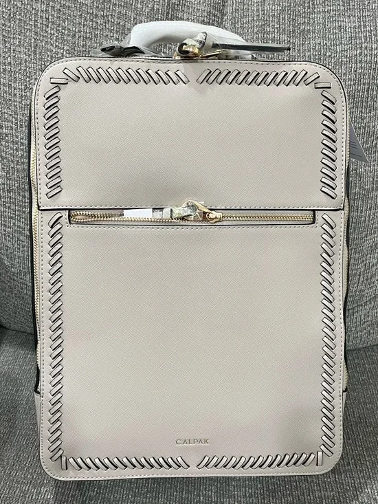 Calpak Kaya Faux-Leather Laptop Backpack - Limited Edition Stone Color