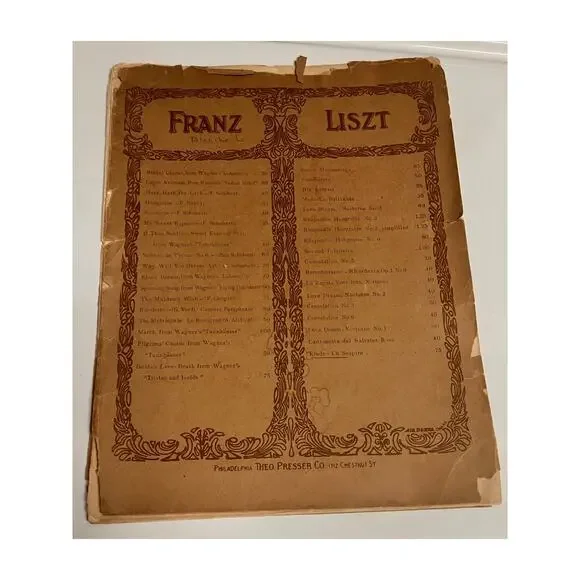 FRANZ‎ LISZT Sheet Music Book Theo Presser Publishing Vintage Wedding