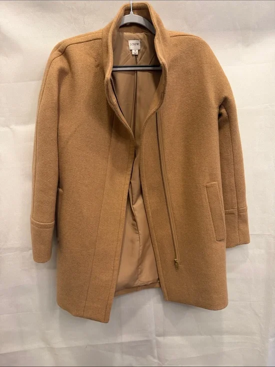 J. Crew Camel Stadium-Cloth Cocoon Coat