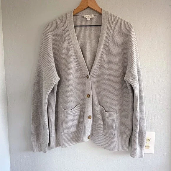 J.Crew Cardigan Sweater Women's M Re-Imagined Cotton Cashmere Button Front