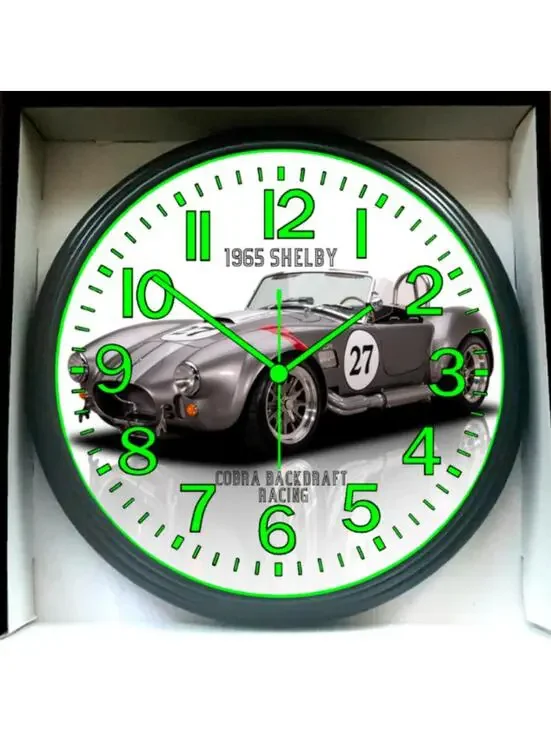 1965 Shelby Cobra Glow In The Dark Wall Clock New!