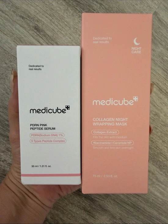 medicube Pink Peptide Serum & Collagen Night Wrapping Mask Set