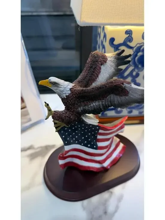Patriotic Bald Eagle Soaring Above The Stars and Stripes c9