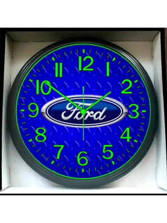 Wall Clock Ford F-150 Mustang Shelby Truck Garage Shop Glow In Dark Wall Clock