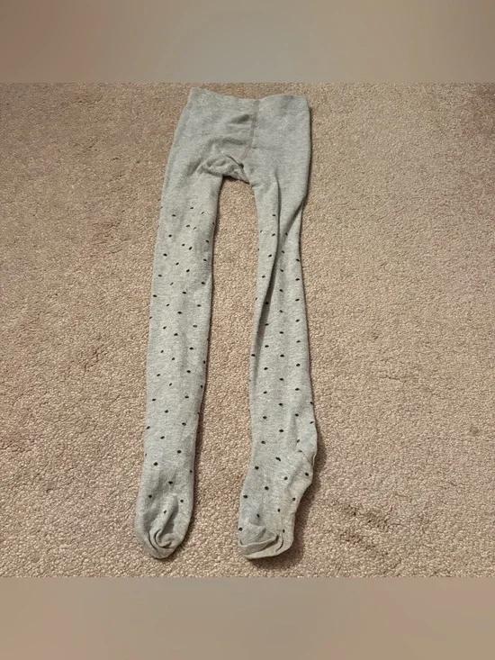 H&M Girls' size 6-8 years Gray Dot Tights