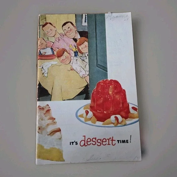 Vintage‎ 1953 Jell-O Recipe Booklet It's Dessert Time! Retro Cookbook W/ Writing