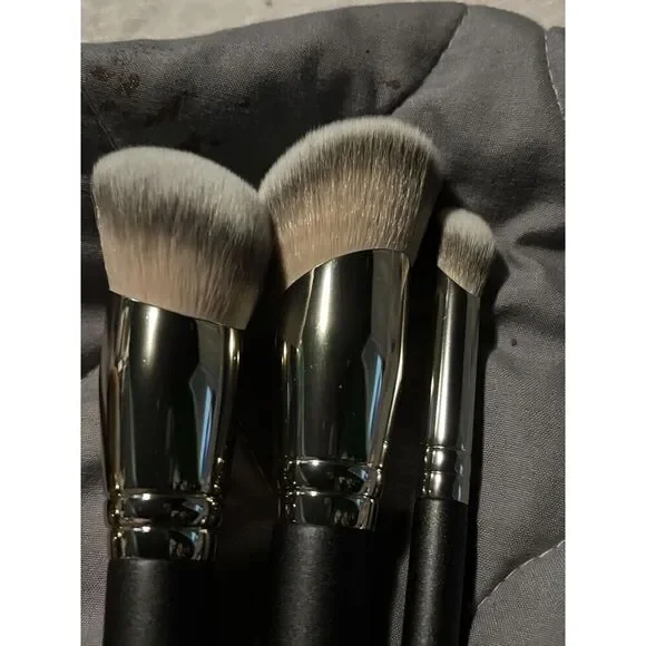 Teoyall 3Pieces Black 270S/370S Angled Synthetic Kabuki Cosmetic Brush Set