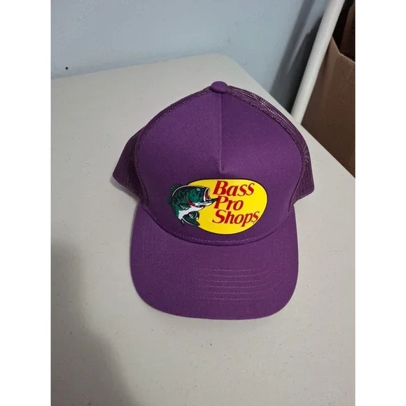 Bass Pro Shops Logo ~ Mesh Snapback Hat Fishing & Outdoors Purple
