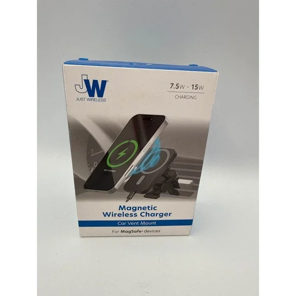 Just Wireless Magnetic Car Vent Charger Unisex OS Black New MagSafe 15W Mount