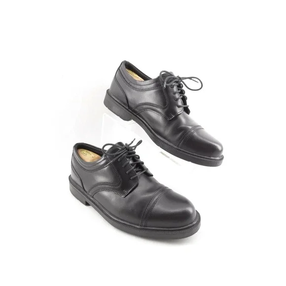 Deer Stags Telegraph Cap Toe Black Leather Oxford Men's Size 10 M S.U.P.R.O Sock