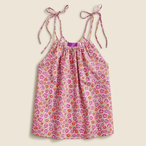 J. CREW Tie-shoulder Top in Liberty® Ellie fabric XS