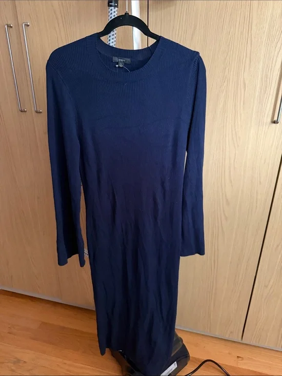 J. Crew Navy Long Sleeve Ribbed Knit Dress