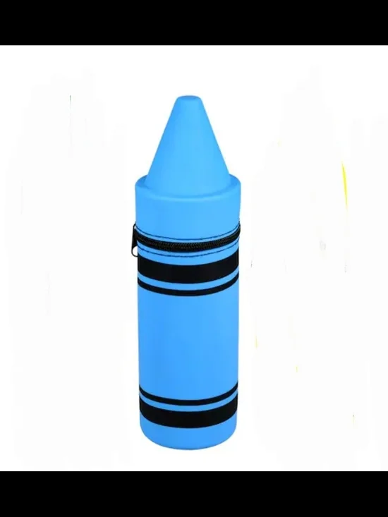 Blue Crayon-Shaped Silicone Pencil Pouch- NWT