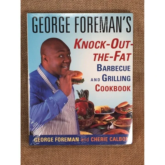 George Foreman Knock-Out-The-Fat Barbecue Grilling Cookbook 1996 New Sealed