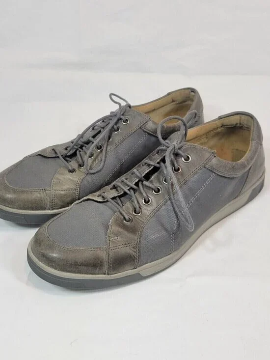 Cole Haan Vartan Oxford Shoes Men Size 11 Gray Brown C13397 Canvas Lace Up