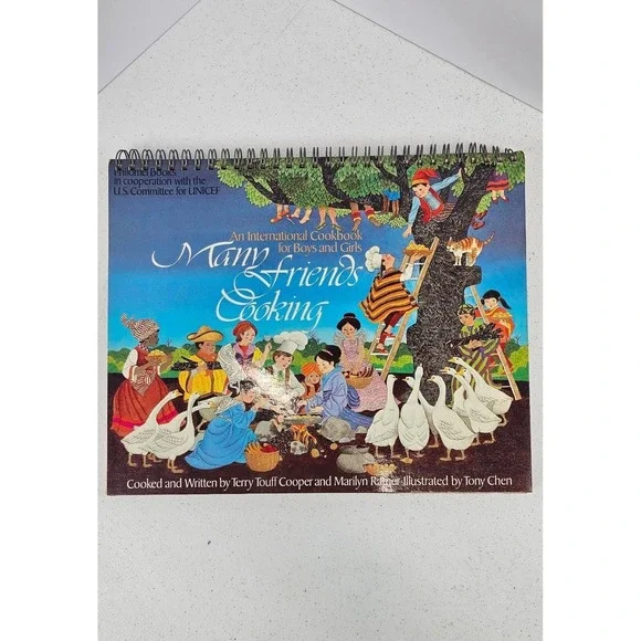 Vintage 1970s‎ Many Hands Cooking Intl Cookbook Kids UNICEF Spiral Recipes