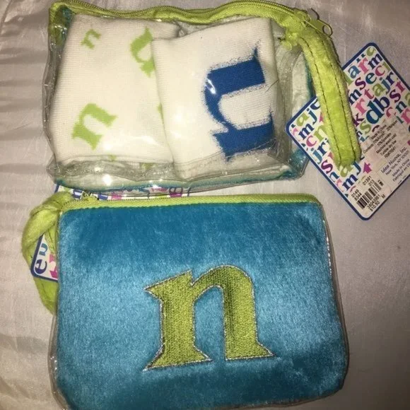 Limited TOO initial N sock + Wristlet set NWT GIFTABLE