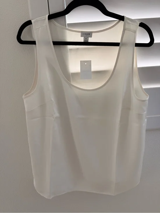 J. Crew Cream Scoop Neck Silky Tank