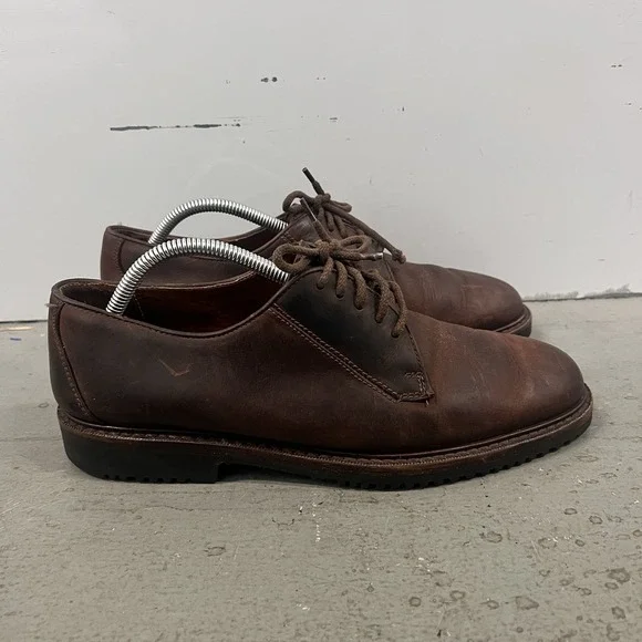 Cole‎ Haan Country Men's 9.5 M Dark Brown Distressed Leather Oxford Derby Shoes