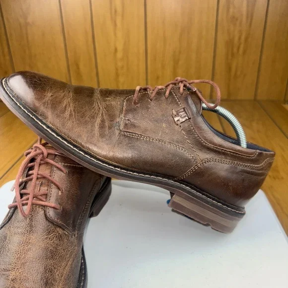Josef Seibel Mens Brown Leather Lace Up Oxford Dress‎ Shoes Size 10/44