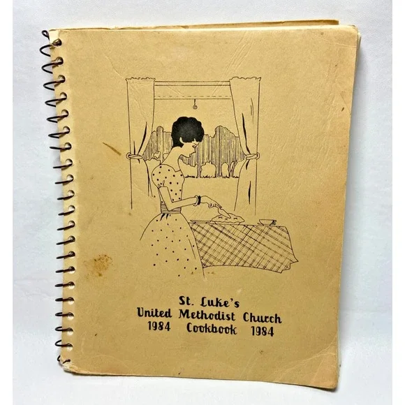 1980s St. Luke's United Methodist‎ Church 1984 Spiral Cookbook KCMO Kansas City