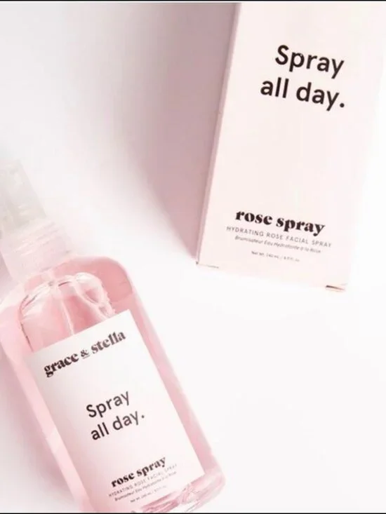 Grace & Stella Spray All Day Rose Spray Hydrating Rose Facial Spray 8.11 oz